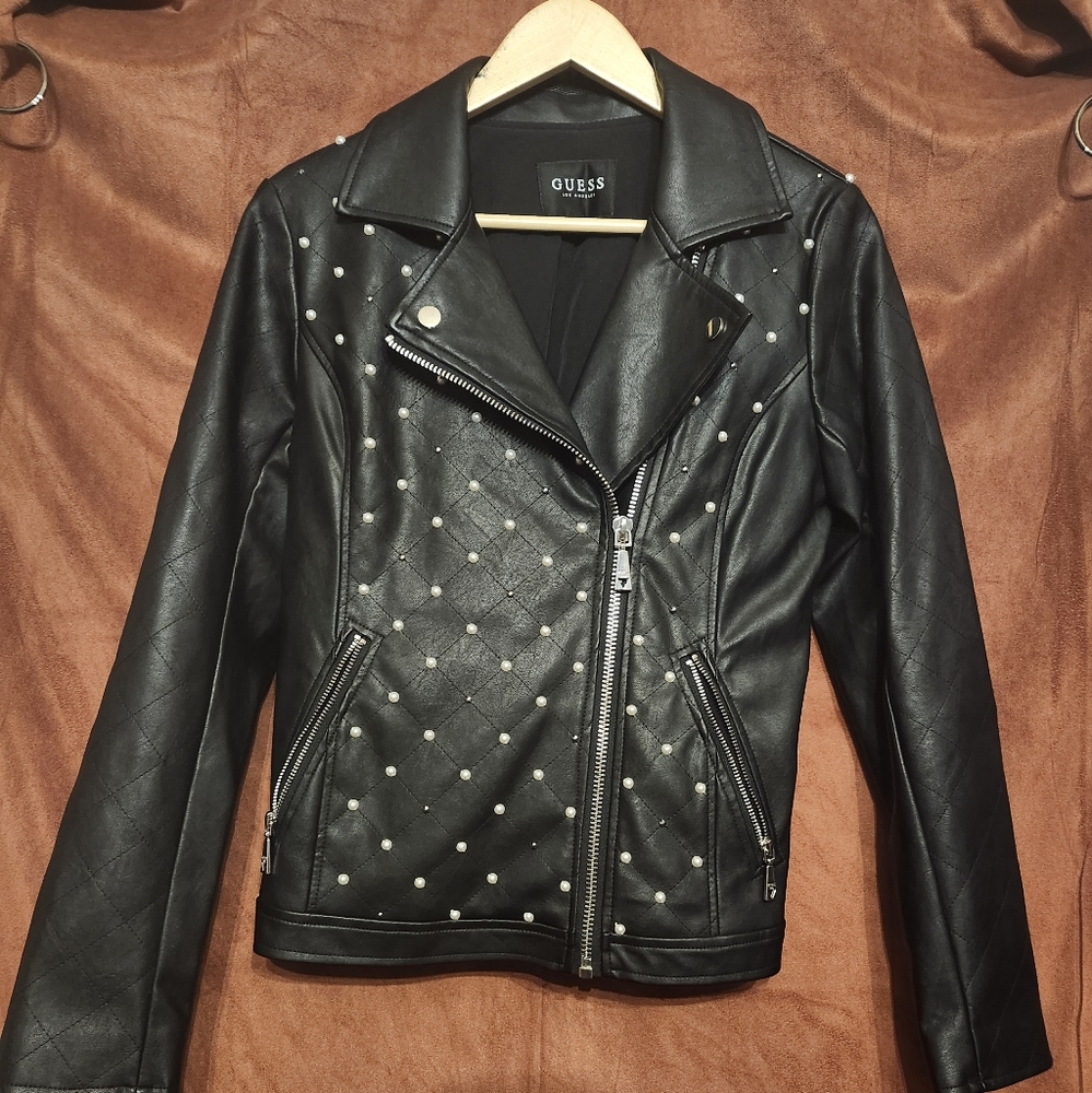 Studded Black Leather Jacket NWOT